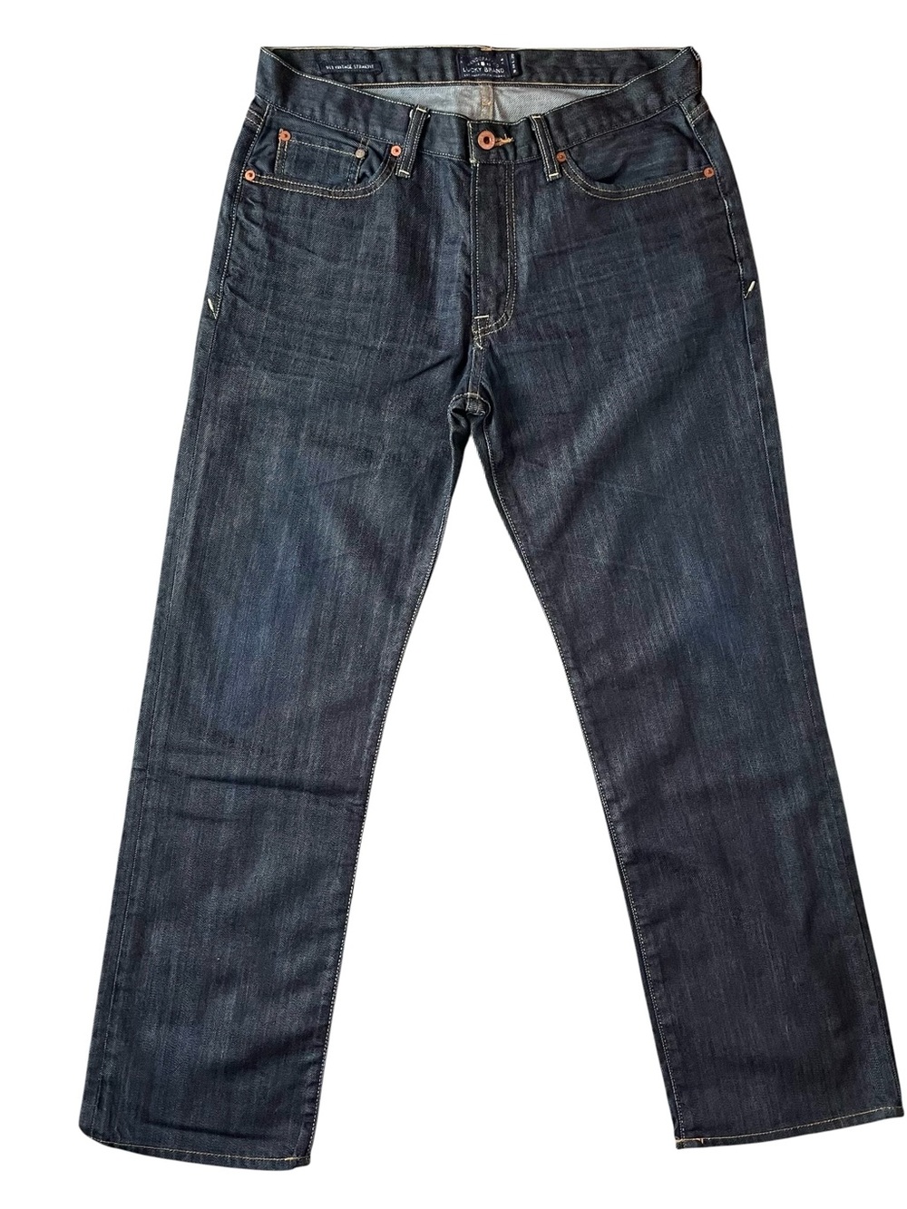 Lucky Brand 363 Vintage Straight Jeans Mens 32x30 Blue Dark Wash Premium Denim